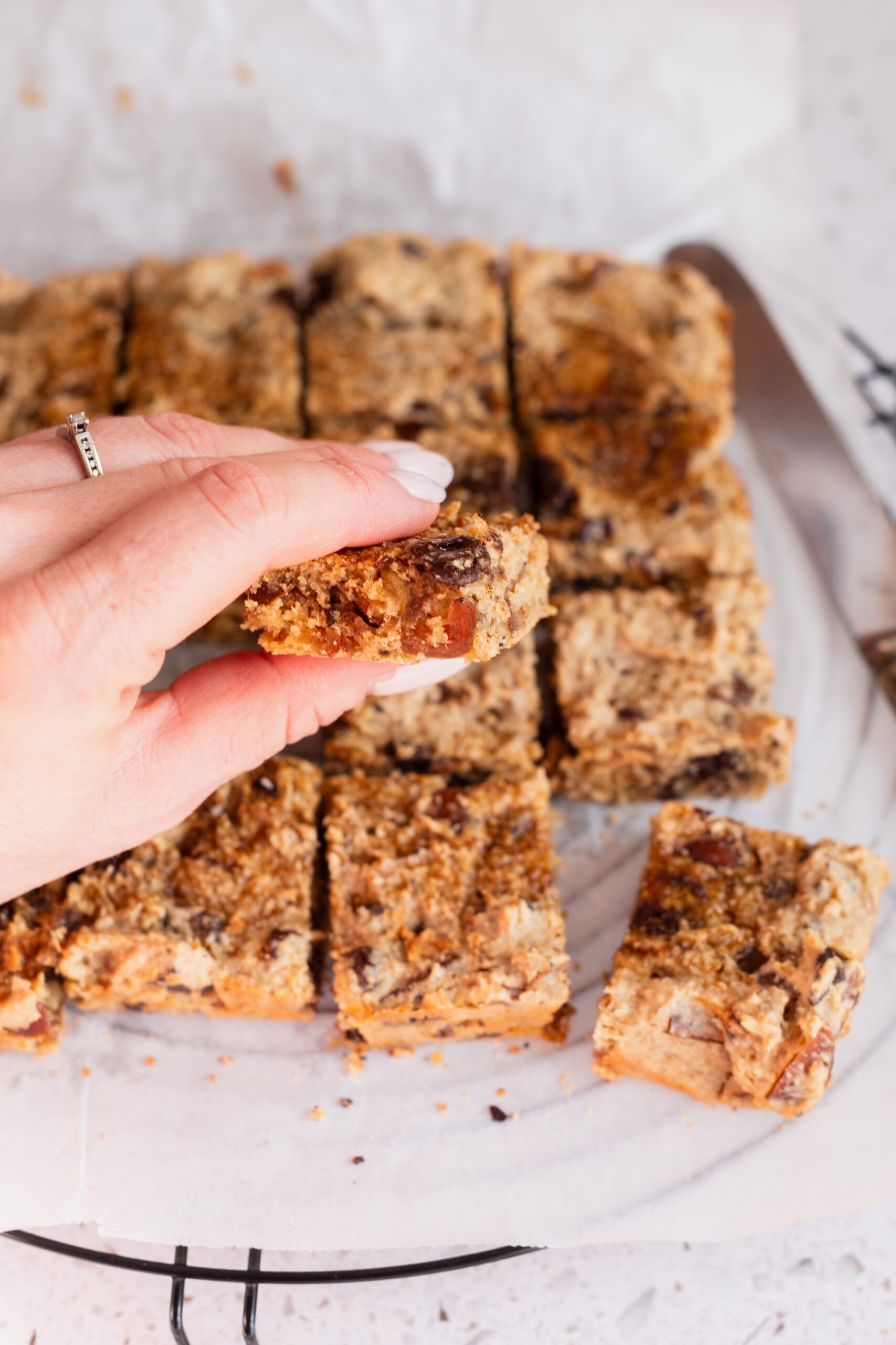 carrés avoine, dattes, chocolat