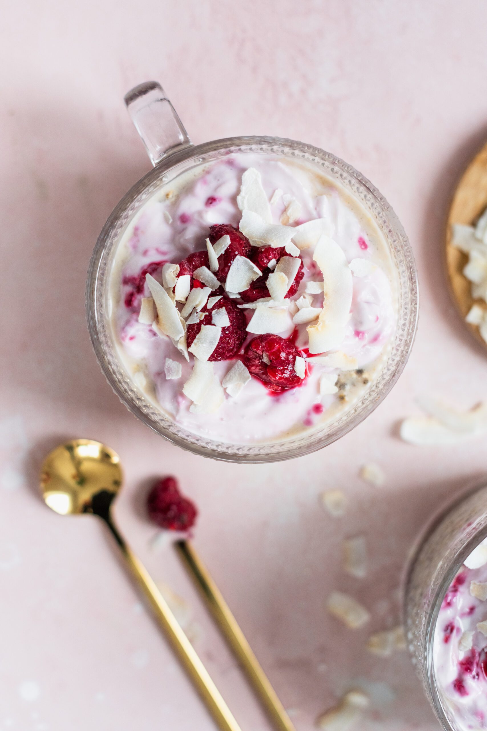 gruau overnight framboise et yogourt