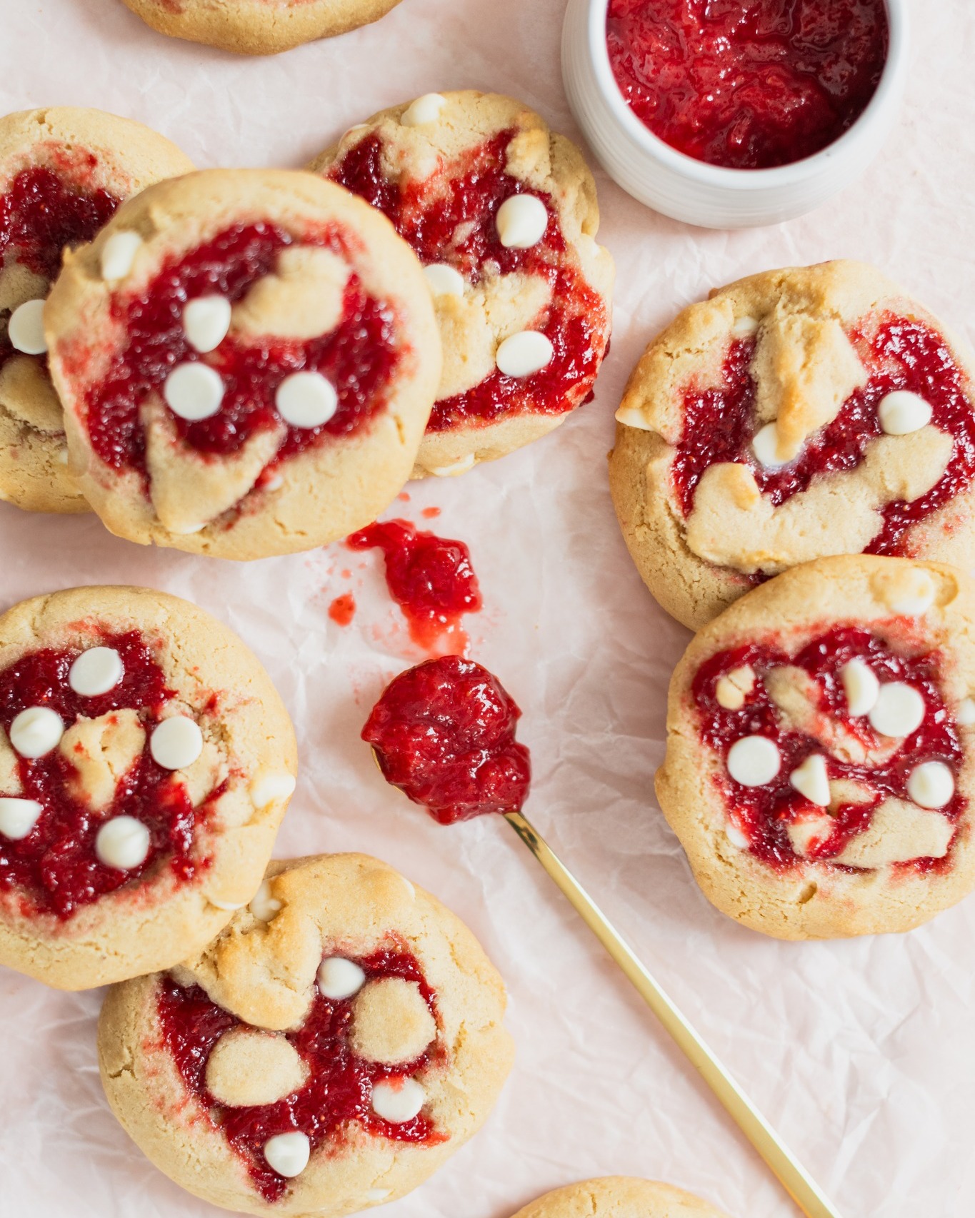 cookie fraises et chocolat blanc sans gluten