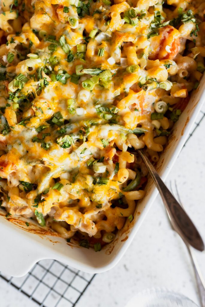 pâtes au poulet effiloché