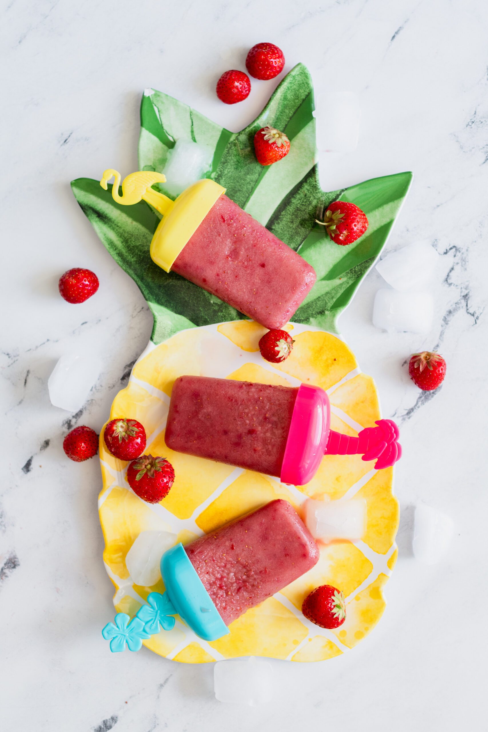 sucettes glacées aux fraises